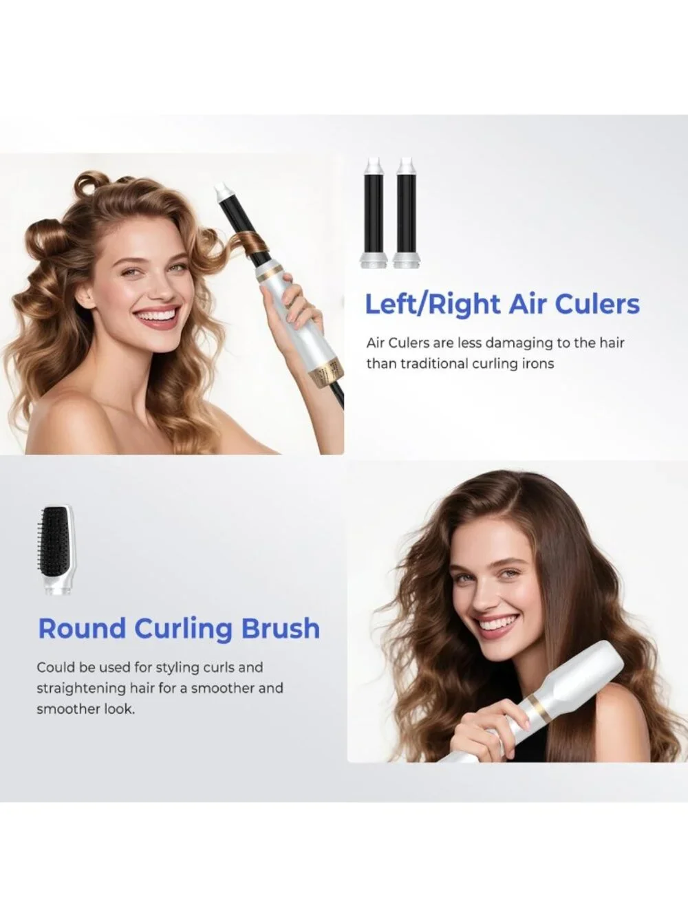 5-in-1 Blow Dryer Brush Set - Ionic Hair Tool for Curling, Volumizing
